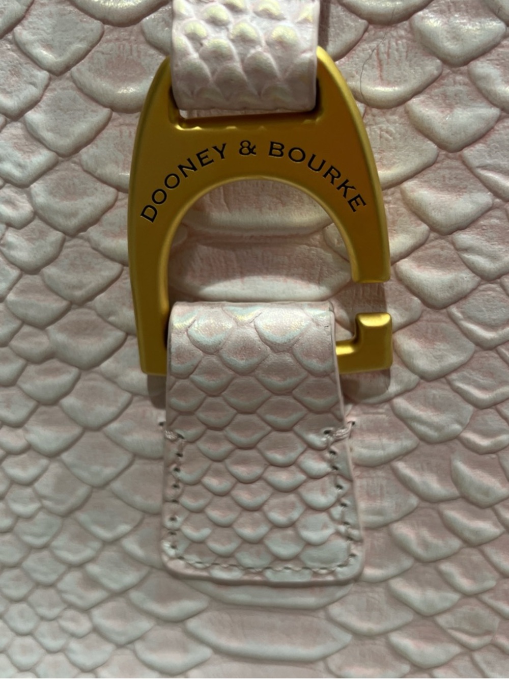 Dooney & Bourke Light Pink Embossed Leather Tote with Gold Hardware - Picture 2 of 7